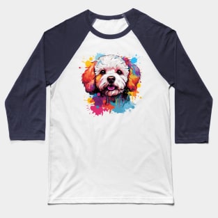 Colorful Bichon Frise Baseball T-Shirt